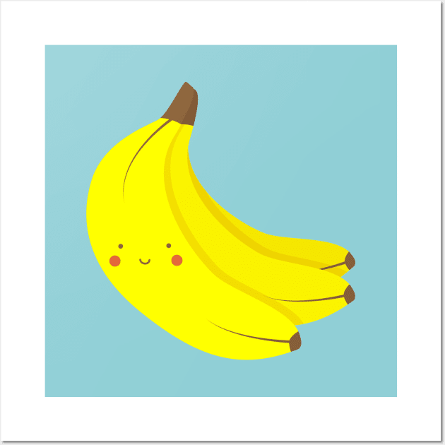 Happy Banana Bunch Wall Art by designminds1